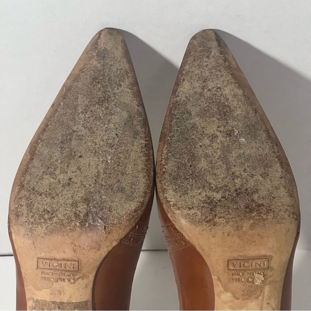 Giuseppe Zanotti VICINI Leather Stiletto Designer Heels Womens Sz 6.5 Tan Luxury - Picture 16 of 16